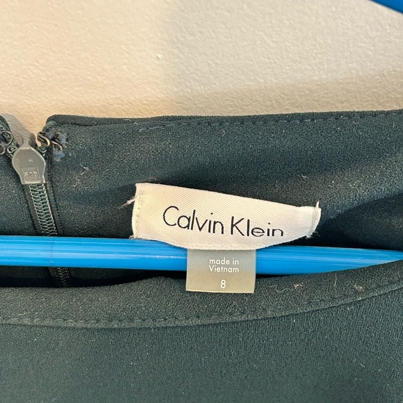 Calvin Klein Sheath Dress Womens 8 Deep Green Flare Sleeves - Picture 3 of 6